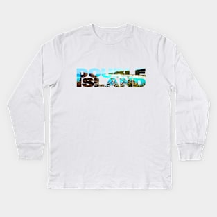 DOUBLE ISLAND - Queensland Australia Surfing Kids Long Sleeve T-Shirt